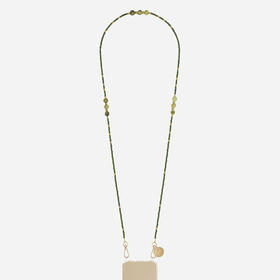 订购8周到｜La Coque Française-Iris-绿色 玻璃珠 长款 手机链［法国设计师］