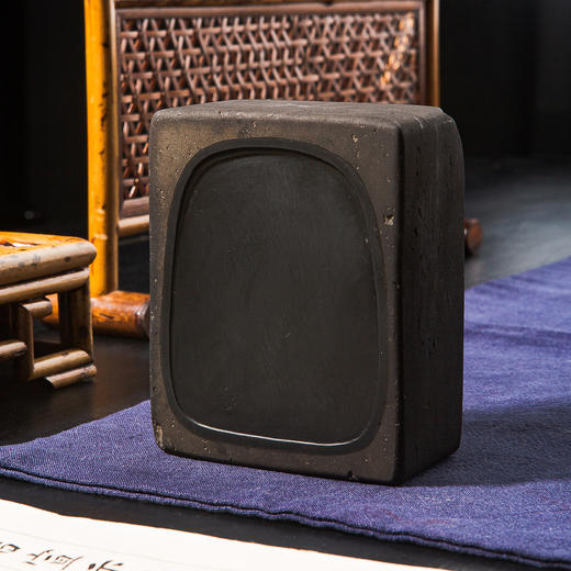 北齐古邺城出“莲瓣纹”古砖制砚(砚堂镶嵌歙石） 商品图1