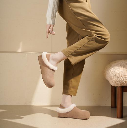 西村名物2025年冬季新款懒人一脚蹬勃肯鞋厚底增高毛毛鞋T25DM48481 商品图1