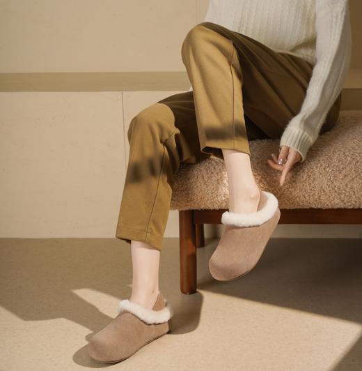 西村名物2025年冬季新款懒人一脚蹬勃肯鞋厚底增高毛毛鞋T25DM48481 商品图3