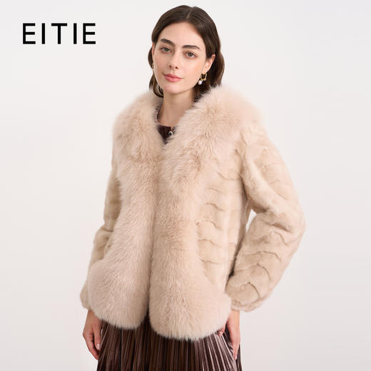 EITIE爱特爱优雅奢华貂皮皮草气质V领复古精致外套冬季新款D2593913X 商品图0