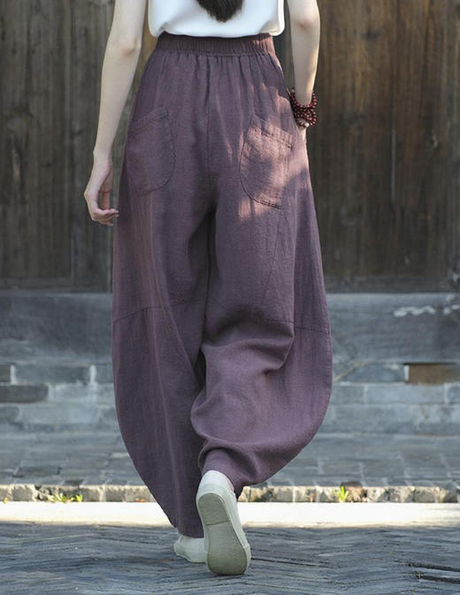 臣禾	【棉麻灯笼裤】71.5%苎麻28.5%棉松紧腰休闲裤	JZ253061075 商品图6