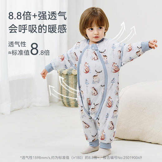 【2025年秋冬新品】ibaby×outlast太空科技恒温分腿桑蚕丝睡袋儿童春秋冬防踢被子 商品图2