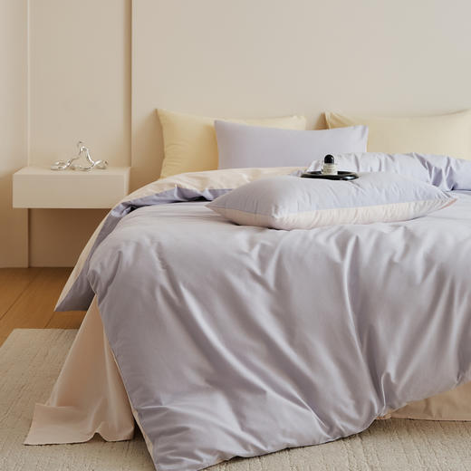 自然醒A类全棉贡缎磨毛双拼色四件套（赠礼盒包装）HS 商品图7