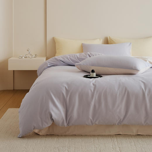 自然醒A类全棉贡缎磨毛双拼色四件套（赠礼盒包装）HS 商品图1