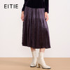 EITIE爱特爱优雅复古丝绒高腰百褶a字显瘦过膝半身裙秋冬新款D2506903 商品缩略图1