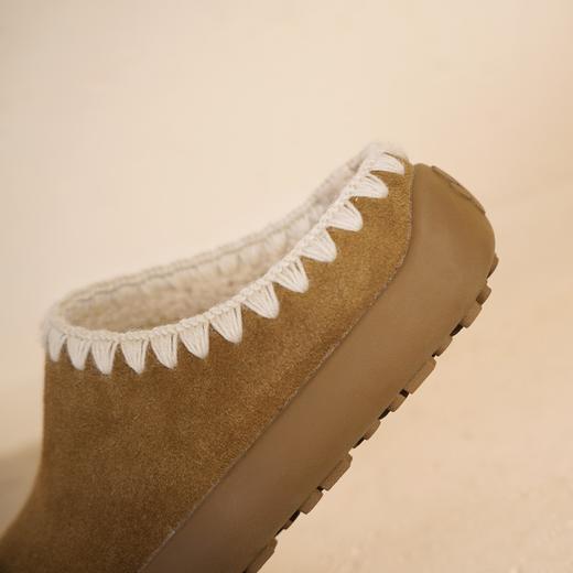 西村名物2025年冬季新款平底真皮美拉德洋气包头穆勒拖毛毛半拖鞋勃肯鞋X25DM48841 商品图10