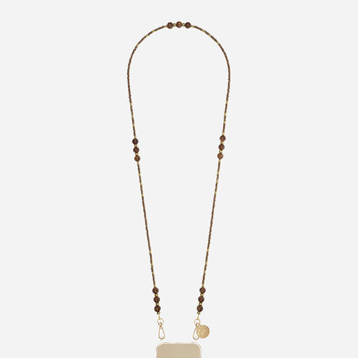 订购6周到｜La Coque Française-Iris-棕色 玻璃珠 长款 手机链［法国设计师］ 商品图0