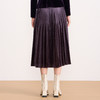 EITIE爱特爱优雅复古丝绒高腰百褶a字显瘦过膝半身裙秋冬新款D2506903 商品缩略图9