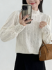 现货秒发臣禾	【蕾丝小衫】半高领法式植绒蕾丝花边套头打底衫	JZ253051775 商品缩略图3