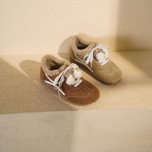 西村名物2025年冬季新款加绒加厚保暖勃肯鞋平底防滑毛毛鞋X25DM49021 商品图6