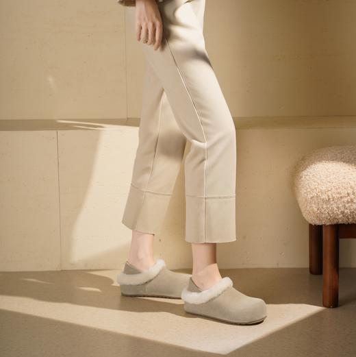 西村名物2025年冬季新款懒人一脚蹬勃肯鞋厚底增高毛毛鞋T25DM48481 商品图5