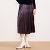 EITIE爱特爱优雅复古丝绒高腰百褶a字显瘦过膝半身裙秋冬新款D2506903 商品缩略图7