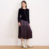 EITIE爱特爱优雅复古丝绒高腰百褶a字显瘦过膝半身裙秋冬新款D2506903 商品缩略图8