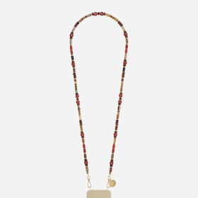 订购8周到｜La Coque Française-Jill-赤陶色 半宝石 长款 手机链［法国设计师］