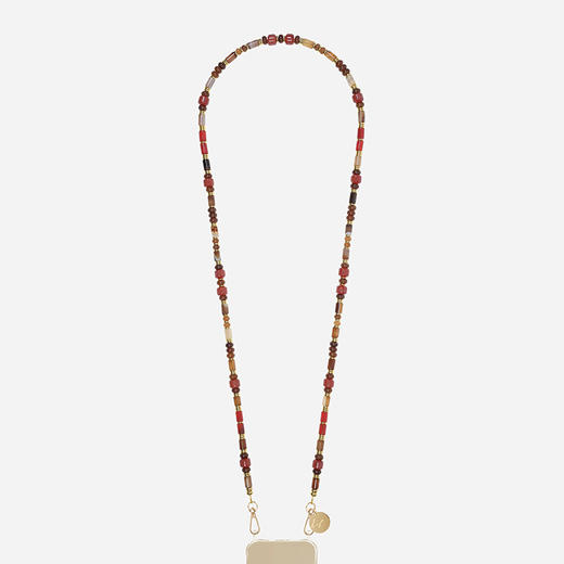 订购8周到｜La Coque Française-Jill-赤陶色 半宝石 长款 手机链［法国设计师］ 商品图0