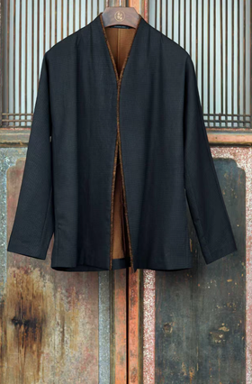 盛唐牡丹 | 重缎香云纱男士开襟外套