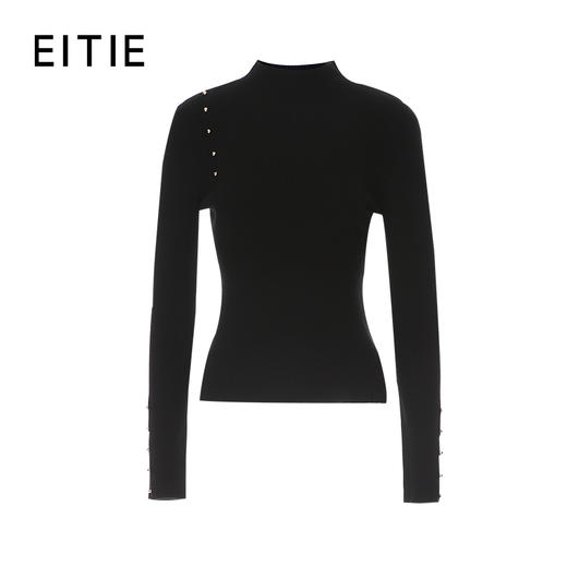 EITIE爱特爱半高领单侧带金属扣饰设计年轻时尚针织衫8401105 商品图8