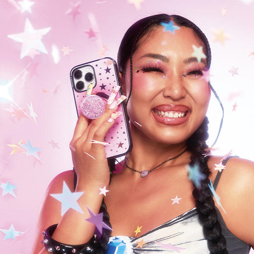 【天生发光体】星星般的自我 泡泡骚 X xxokate 创作者联名计划 POPCASE手机壳 MagSafe Popcase磁吸款 粉色 星星 iPhone17/16/15/14/13 商品图1