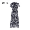 EITIE爱特爱气质植物印花优雅修身显瘦连衣裙秋新款8307003 商品缩略图6