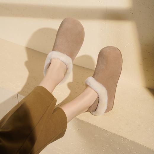 西村名物2025年冬季新款懒人一脚蹬勃肯鞋厚底增高毛毛鞋T25DM48481 商品图4