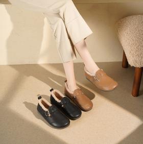 西村名物2025年冬季新款加绒保暖百搭软底妈妈鞋勃肯毛毛鞋T25DM49131