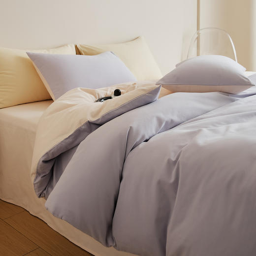 自然醒A类全棉贡缎磨毛双拼色四件套（赠礼盒包装）HS 商品图4