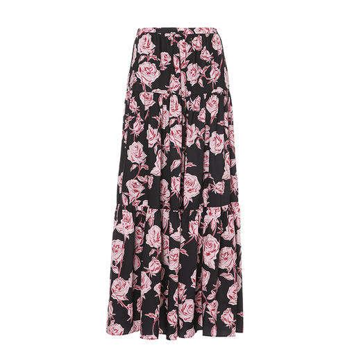 EITIE爱特爱蛋糕式层次感玫瑰印花优雅半裙8306007 商品图3