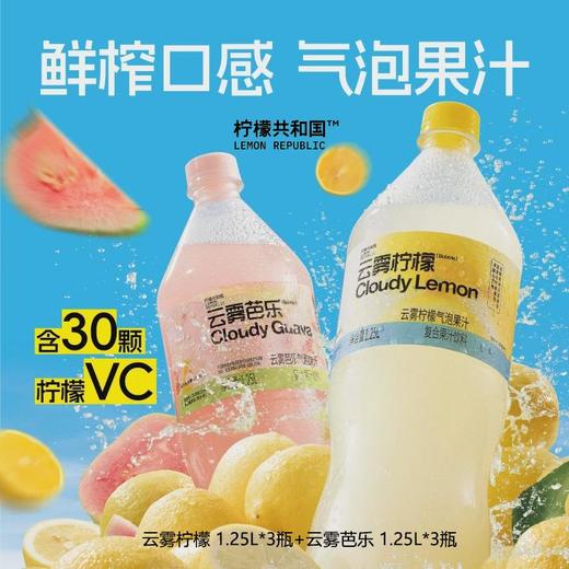 柠檬共和国 复合气泡果汁到手1.25L*6瓶装 饮料大容量 商品图0