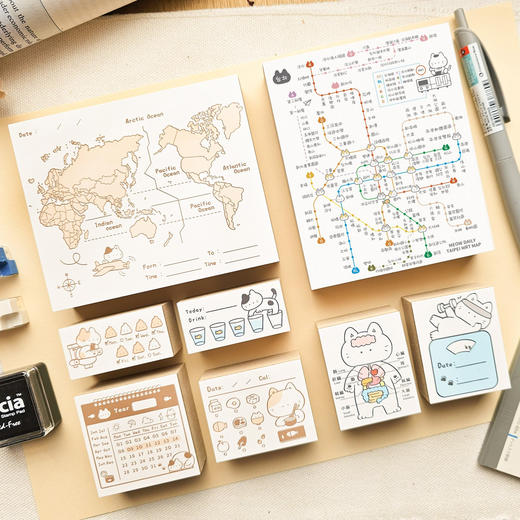 micia美日 猫猫手帐 猫咪打卡健身日程饮水日历地图 商品图0