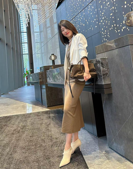 Westory极简弹力皮尖头高跟踝靴通勤百搭单鞋W25CM76551 商品图7