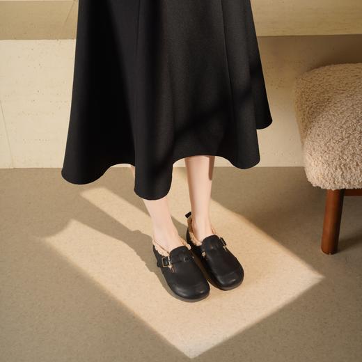 西村名物2025年冬季新款加绒保暖百搭软底妈妈鞋勃肯毛毛鞋T25DM49131 商品图1