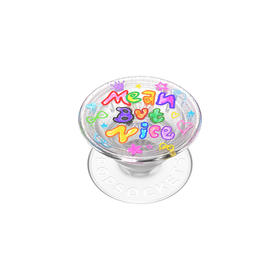 【天生发光体】Mean But Nice 泡泡骚 X xxokate 创作者联名计划 POPGRIP泡泡骚手机粘贴式气囊支架 Graphic平面系列 透明 字母