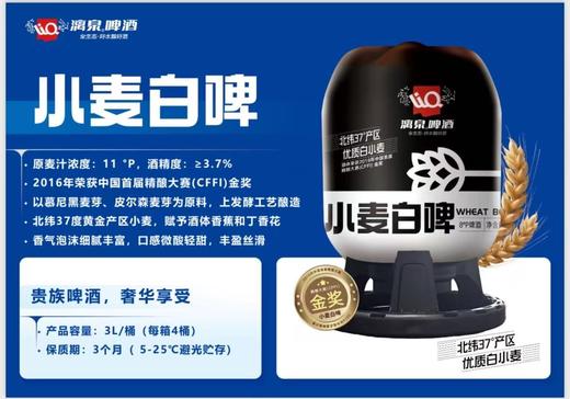 漓泉小麦白啤啤酒  酒精度：3.7°  麦芽度：11° 商品图1