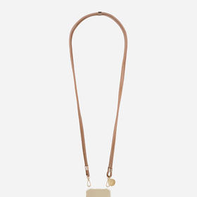 订购6周到｜La Coque Française-Nathan-驼色 双绳 皮革 可调节 长款 手机链［法国设计师］