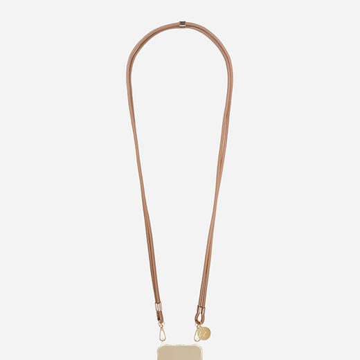 订购6周到｜La Coque Française-Nathan-驼色 双绳 皮革 可调节 长款 手机链［法国设计师］ 商品图0