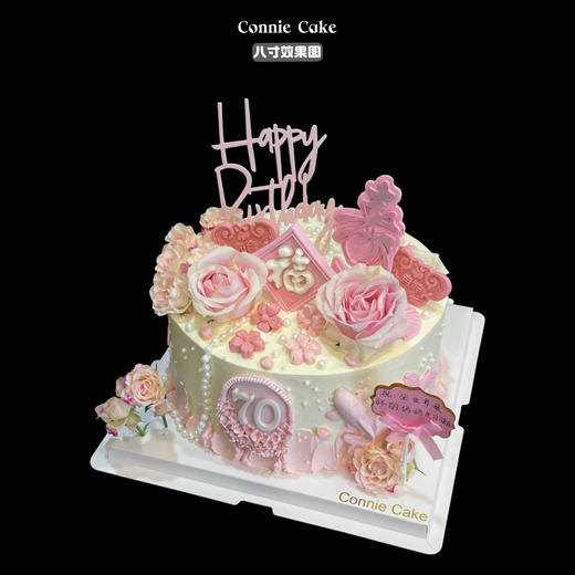 【花开富贵·仙寿恒昌】—— 献给至亲妈妈的新中式祝寿蛋糕，以花为媒，以礼寄情 商品图3