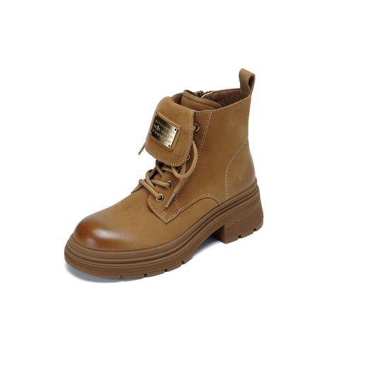 西村名物2025年冬季新款复古厚底增高防滑工装大黄靴休闲短靴马丁靴T25DS49111 商品图12