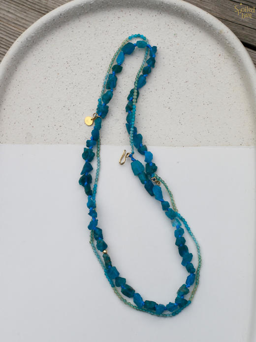 SpoiledBrat Jewelry14K注金霓虹磷灰石双层项链 商品图3