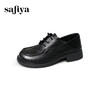 Safiya/索菲娅2025英伦风羊皮系带休闲百搭圆头粗跟深口小皮鞋SFD3112146 商品缩略图1
