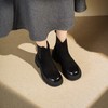 西村名物2025年冬季新款复古拼接简约百搭粗跟英伦风烟筒靴切尔西靴T25DS49121 商品缩略图4