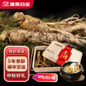 【参情礼篮】康美药业新开河鲜人参300g/盒（约3~4根）吉林新开河顺丰直邮 人参茶饮煲汤送礼自用
