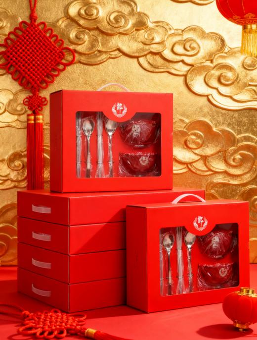 【精美碗套餐具】吉祥不锈钢餐具套装 商品图1