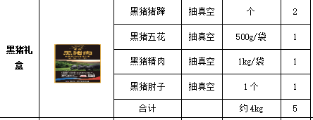 黑猪礼盒 约 4kg