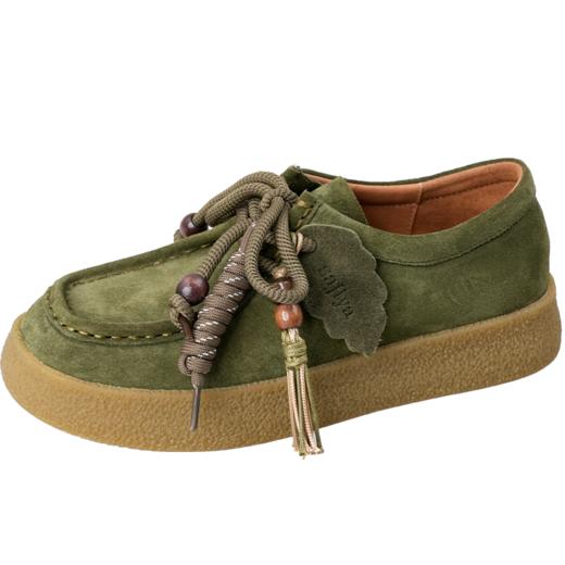 Safiya/索菲娅2025复古反绒厚底百搭深口挂绳串珠系带休闲袋鼠鞋SFD3112157 商品图6