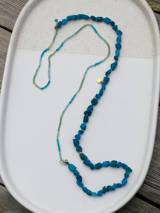 SpoiledBrat Jewelry14K注金霓虹磷灰石双层项链 商品图1