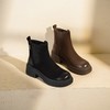 西村名物2025年冬季新款复古拼接简约百搭粗跟英伦风烟筒靴切尔西靴T25DS49121 商品缩略图7