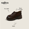 Safiya/索菲娅2025复古英伦风系带牛皮革真皮厚底百搭粗跟圆头深口小皮鞋SFD3112144 商品缩略图0