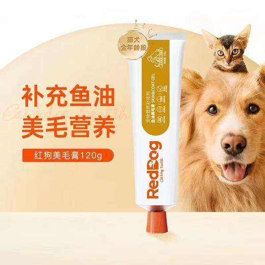 红狗 鱼油美毛膏120g狗狗猫咪宠物美毛亮毛补充营养 商品图1