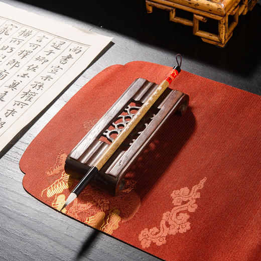 清代大红酸枝镂空雕墨床 商品图12